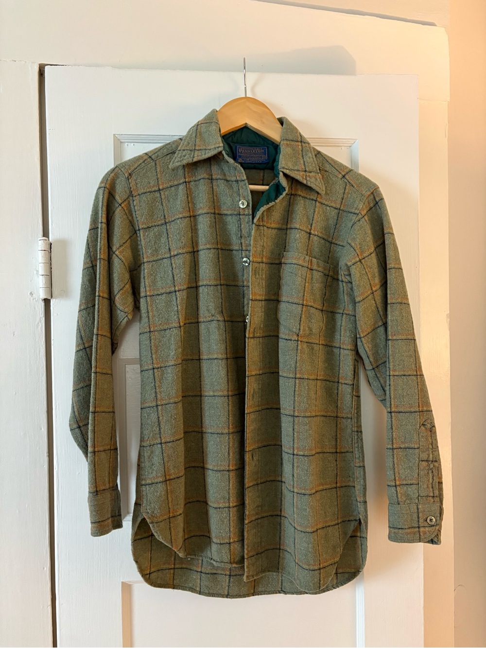 Vintage Pendleton Green Plaid Men's Shirt wool size M